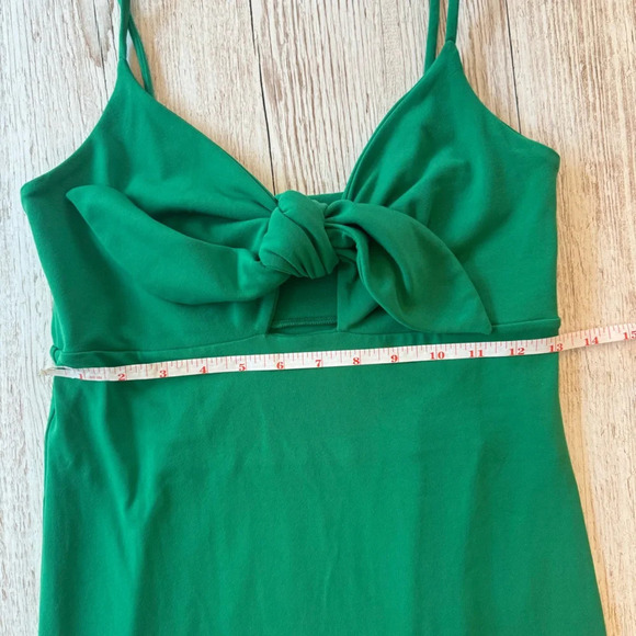 Susana Monaco Isadora Green Midi Spaghetti Strap Tie Front with Cutout Dress M - Picture 10 of 13
